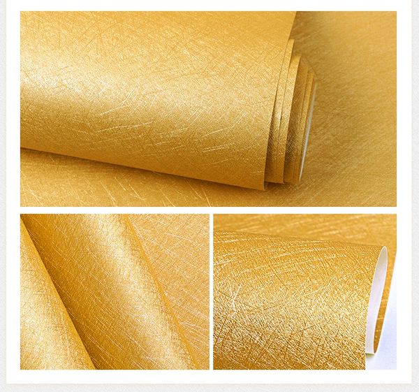 

10 meters luxury gold ceiling wallpaper gillter gold foil wallpaper for living room papel de parede