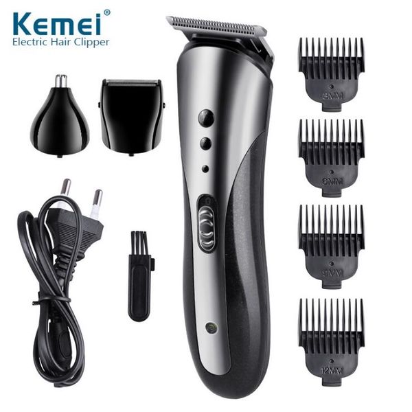 Kemei marca 3 in 1 tagliacapelli elettrico trimmer barba naso trimmer rasoio pro taglio di capelli macchina con 4 pettini KM-1407