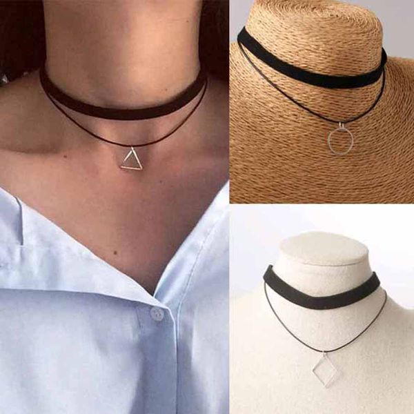 

2017 new multilayer necklace bijoux geometric triangle pendant necklace maxi statement chokers for women jewelry, Golden;silver