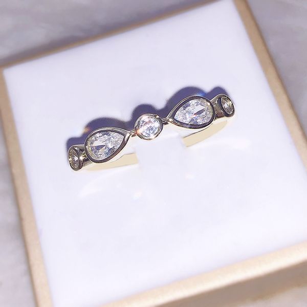 

light luxurious jewellery agete10k white support palmer stone drip wild clothes ring k gold ring, Silver