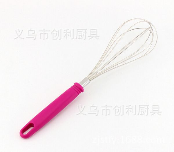 

spot supplies stainless steel pink plastic handle whisk manual operation agitator