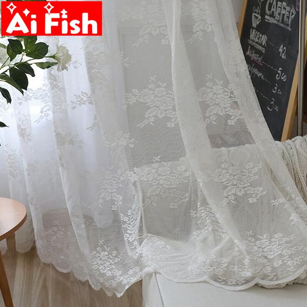 

белый корейский сетки цветы окна экраны шторы для гостиной warp вязание вышивка кружева тюль шторы panles my068-30