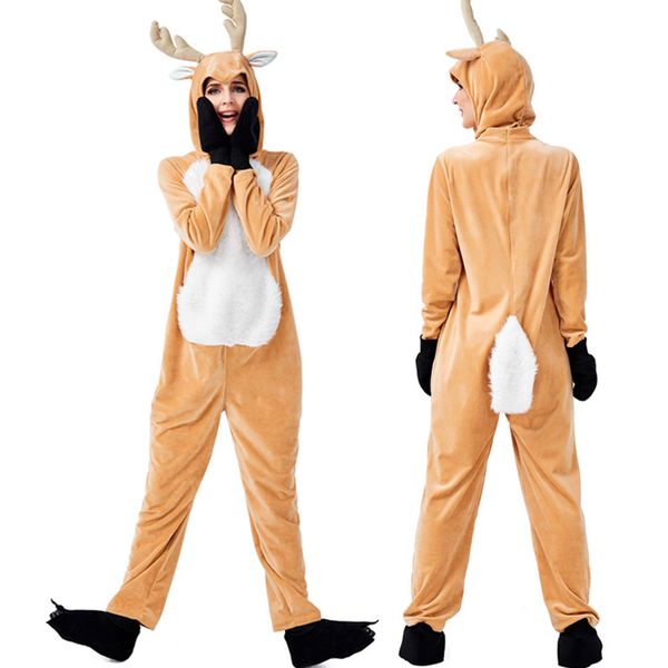 

christmas deer pijamas animal onesies pajamas for children kids velvet hooded sleepwear winter flannel pajamas set, White;black