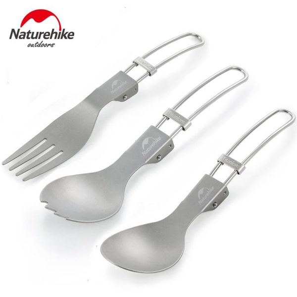 

naturehike titanium folding spork fork spoon tableware lightweight camping equipment gear outdoor