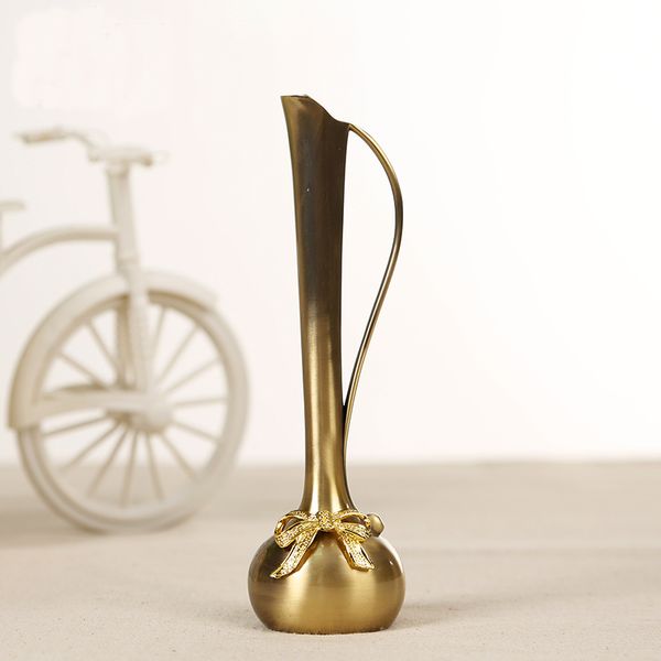 Vintage Metal Vase For Artificial Flowers Planters Storage Crafts