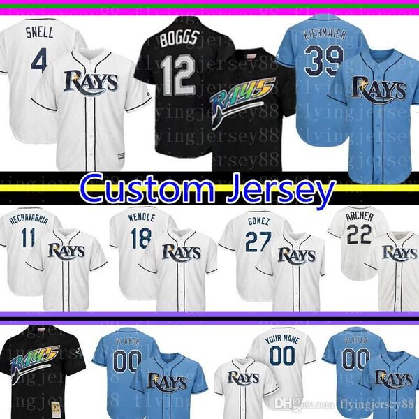 

Tampa Bay Custom Rays 12 Wade Boggs 4 Blake Snell 39 Kevin Kiermaier 5 Matt Duffy 18 Joey Wendle 11 Hechavarria Gomez