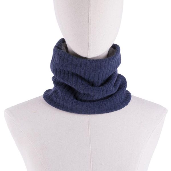 

2020 fashion neckerchief winter scarf for women men children thickened wool collar scarves male female knitted ring scarf, Black