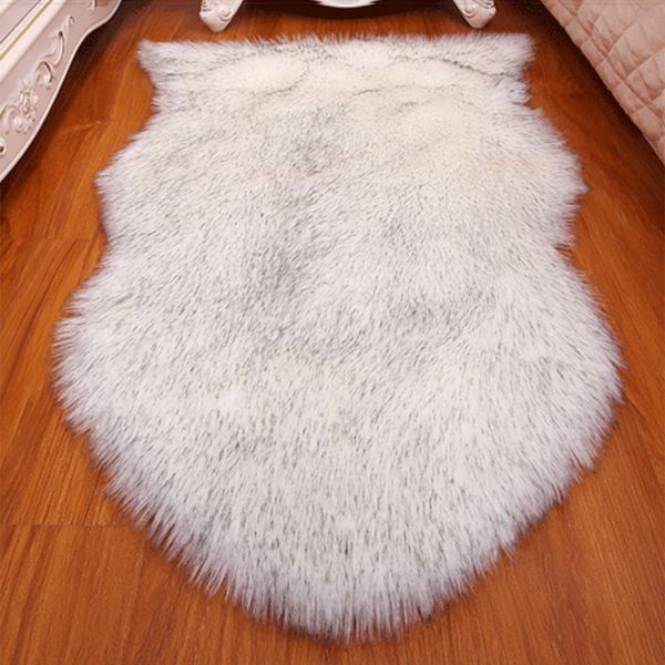 

fur faux artificial sheepskin carpet washable seat pad fluffy rugs hairy wool soft warm carpets for living room