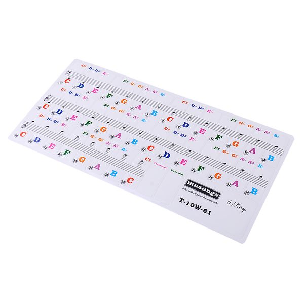 

transparent piano note keyboard sticker 61 key electronic keyboard letter decal for beginner