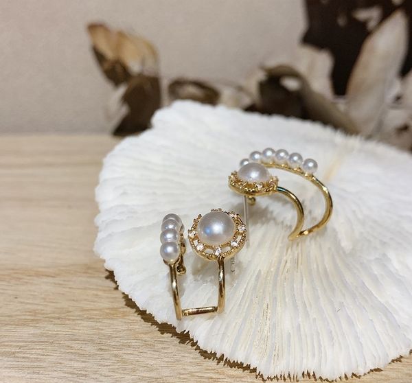

серьги двойного кольца серьги перлы хепберн стиль дикие личности, Silver