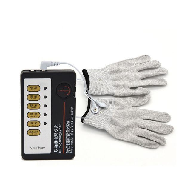 

conductive electrode gloves tens machine pain relief body relax massager reuse