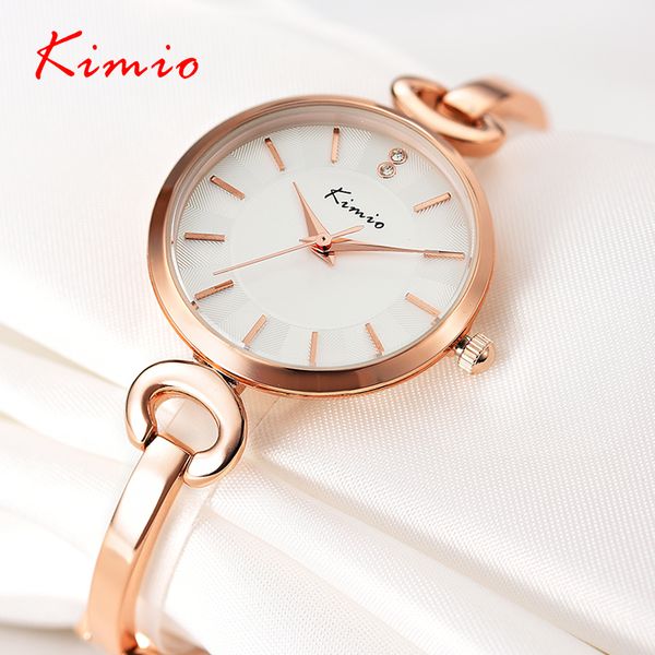 

original kimio bracelet watches for lady fashion dress gold charming chain style jewelry quartz women watch, Slivery;brown
