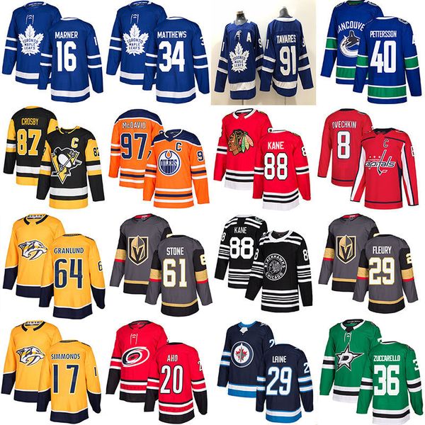 

2019 toronto maple leafs vegas golden knights 61 mark stone stars nashville predators 64 granlund hockey jerseys, Black;red