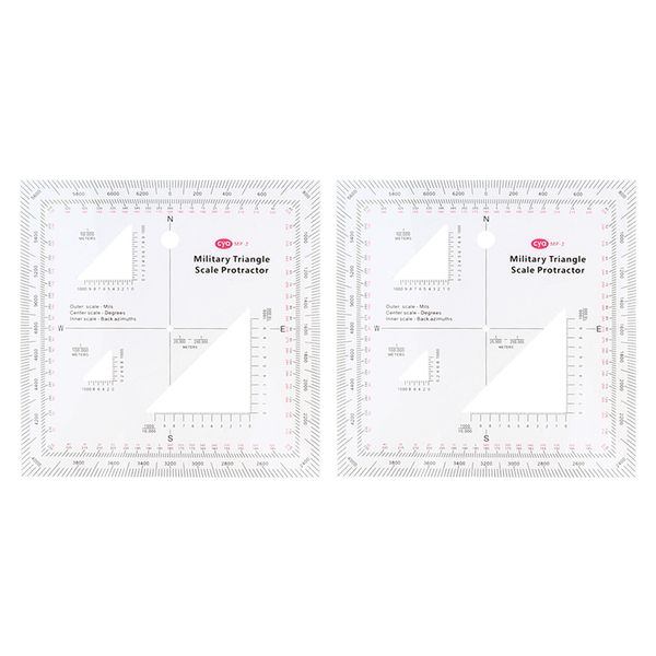 

2x clear kids playing coordinate scale protractor map reading ruler