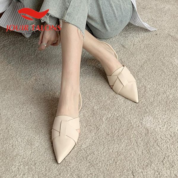 

jouir talons 2020 genuine leather women pumps round heels pointed toe cross-tied sandals summer dress womern shoes, Black