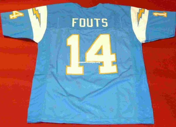 

retro #14 dan fouts custom s-5xl,6xl mitchell & ness jersey bule mens stitching football jerseys running, Black;blue