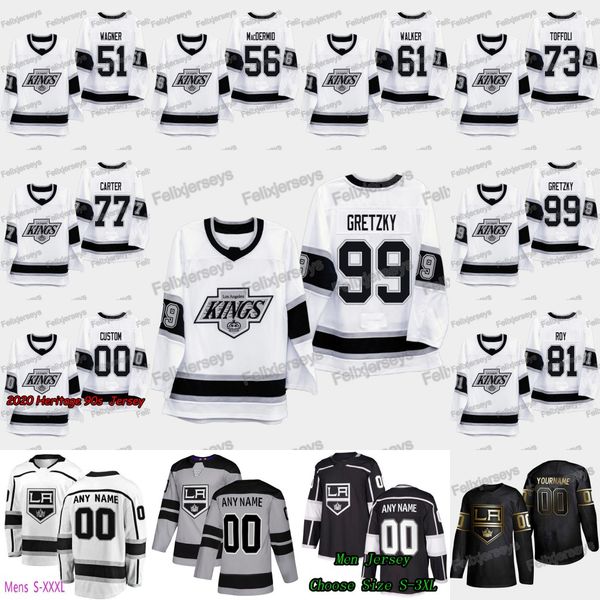 

99 Wayne Gretzky Los Angeles LA Kings 90s 2020 Heritage 77 Jeff Carter Tyler Toffoli Sean Walker Kurtis MacDermid Matt Roy Wagner Jersey