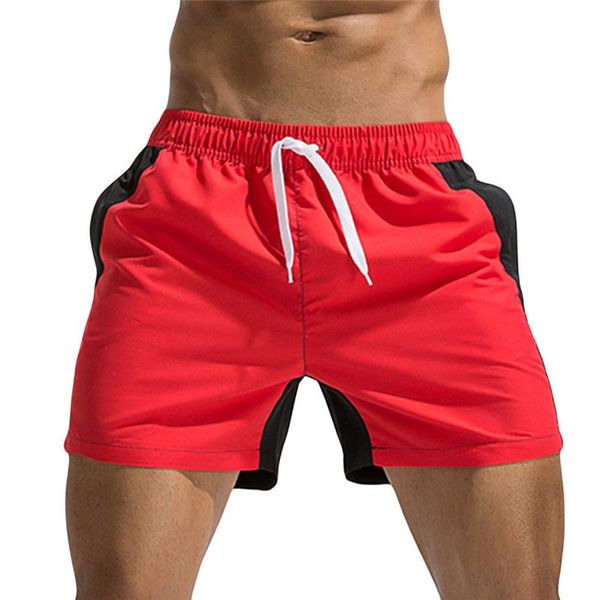 

men breathable swim trunks pants swimwear beach shorts slim wear color stitching many colours fashion #lrws