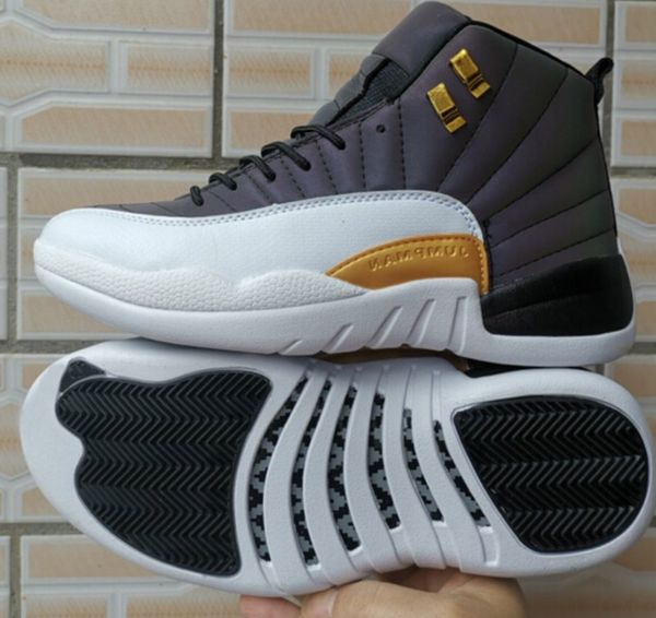 

2019 12 flash grey white men basketball shoes good quality 12s cny mens sport sneakers szie 8-13 with box, White;red