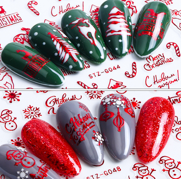 

stickers 3d nail art polish strips transfer xmas christmas stickers women decoration tips #a341, Black