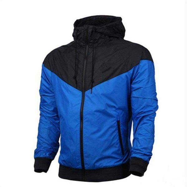 

men women sports windbreaker jackets colors patchwork contract waterproof jacket zippers up hooded coats, Black;brown