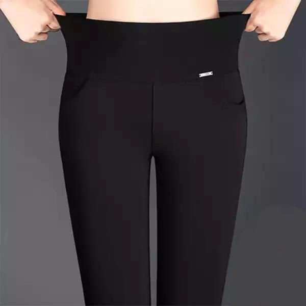 

pants warm women elegant trousers elastic waist feminino 2019 winter thicken fleece pencil pants high waist office women, Blue