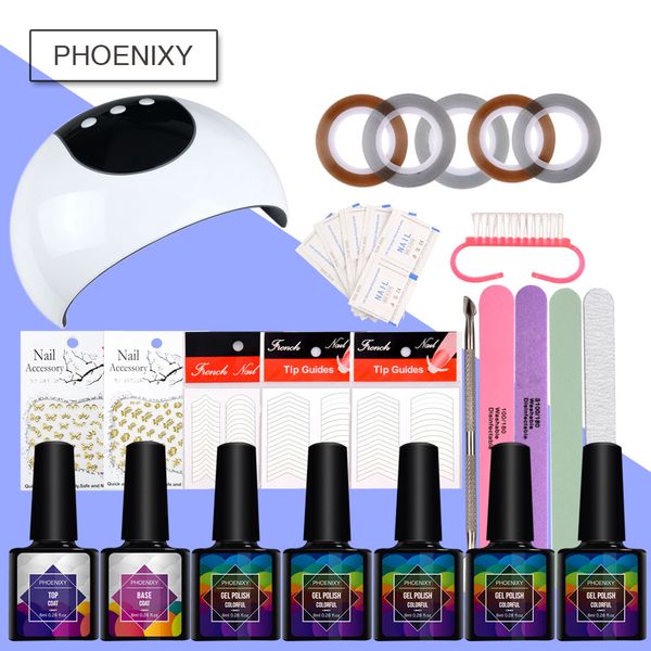 

nail set gel nail 24w uv lamp dryer manicure set 5pcs gel polish soak off manicure polish kit for salons