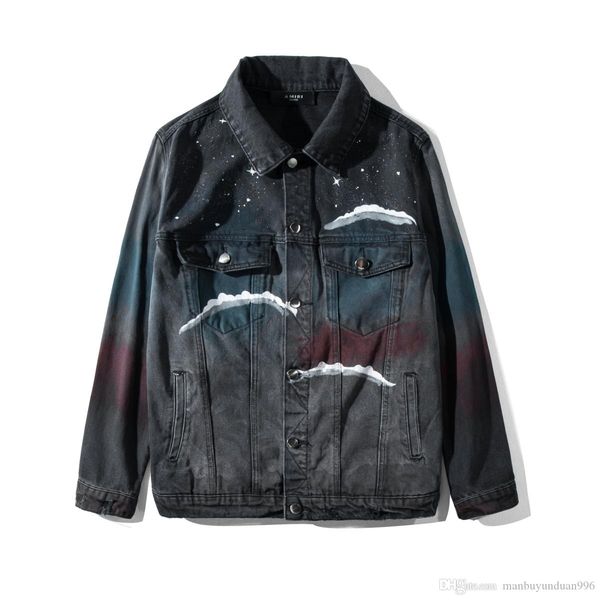 

denim jacket mens jackets biker jacket ripped denim jackets zippers streetwear distressed motorcycle biker jeans denim coats, Black