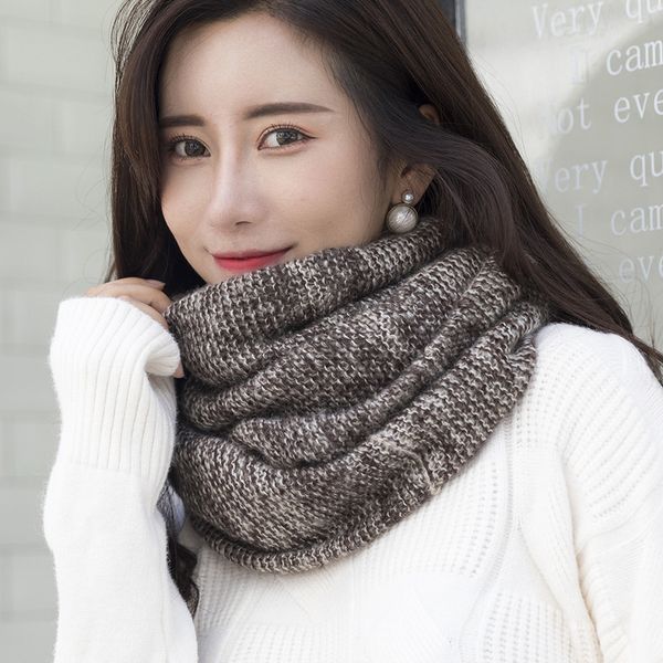 

2008 new winter double-ring neck female wool thickening heating couple colourful fashion neckwear, Blue;gray