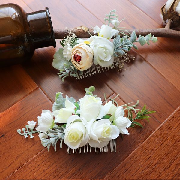 

hair clip outdoor wedding pgraphy rose flower bride hair flower headwear ing