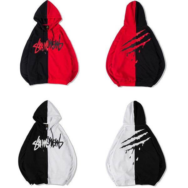 

2021 suahoodies jackets hip-hop blood claw aaa666 scratches letter men women autumn wear long sleeved loose round neck fleeces pullover, Black;red