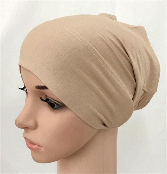 

ethnic clothing 20pcs modal inner hijab caps muslim stretch turban cap islamic underscarf bonnet hat female headband tube turbante mujer, Red