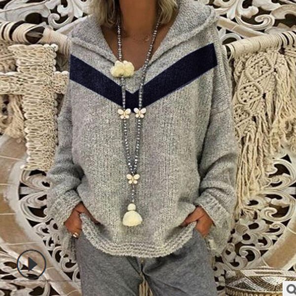 

2019 new style autumn tees women sweaters sales sweater casual women long sleeve v-neck patchwork pullover sweater blouse, White;black