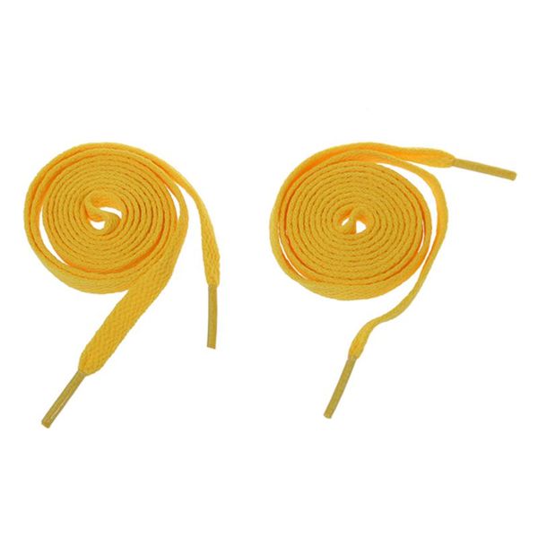 

44" solid flat shoelaces strings laces for sneaker yellow, Black