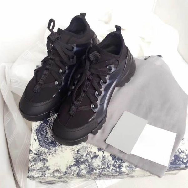 

new season designer shoes fashion women leather lace platform oversized sole sneakers white black casual shoes d09