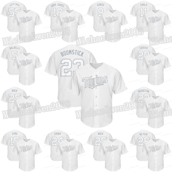 

Minnesota Players Weekend MN Twins Nickname Jersey LEFTY PIECE BALDELLI BUCK STRO CRONY BUCK ROZYCKI Boomstick BOQUETON EDISITO CHULO MAMBA