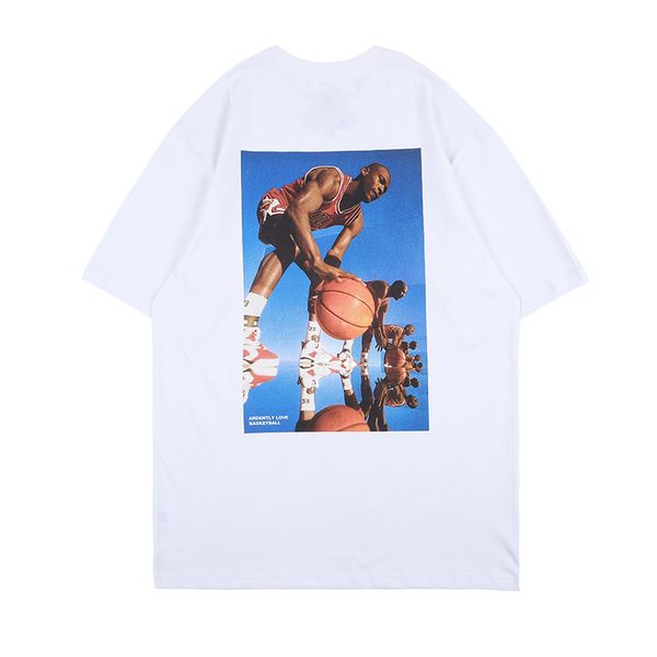 

20ss triangle basketball training sport blue sky hd p printing t-shirt short sleeves men women travel tee summer breathable, White;black