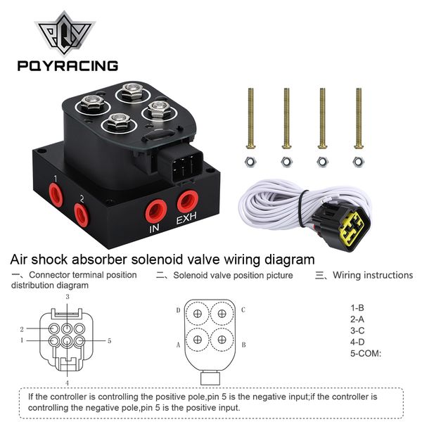 

auto motorcycle 12v solenoid valve air ride suspension manifold valve 0-200psi control air bag suspension pqy-esv01201j