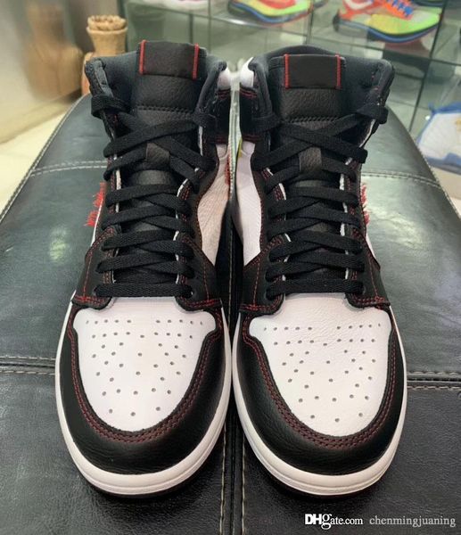 

2019 release authentic air 1 high og defiant tour yellow man basketball shoes black gym red mens sports sneakers cd6579-071 with box