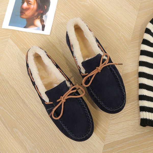 

winter and autumn new women loafers warm leisure pregnant women's casual shoes cotton fur slip-on ladies flat shoes, Black