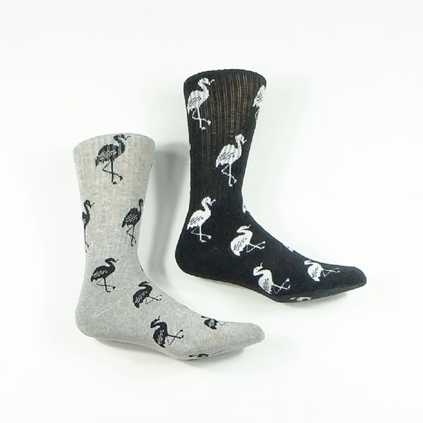 

2 pack men's flamingo skate socks ( thick and terry cushioned, Black