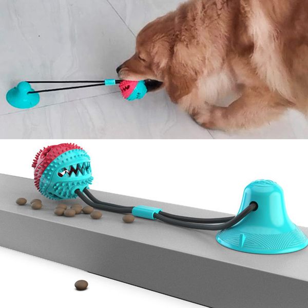 

2pcs multifunction dog tug toy chewing rope floor suction cup toy for dogs