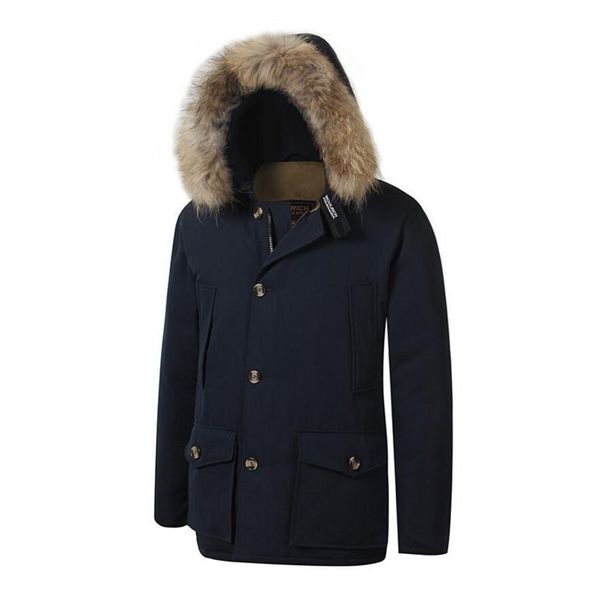 

2019 brand new mens men s arctic down parka with big removeable raccoon fur warm jacket winter coat, Black