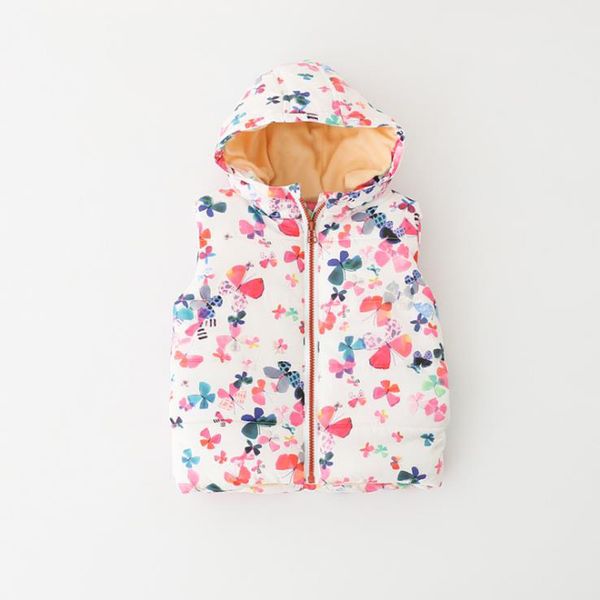 

детские зимние vest 2018 мода дети теплая толстовка куртка для мальчика девочка дети меховой жилет набивкой cat цветочные vest 6t одежда, Blue