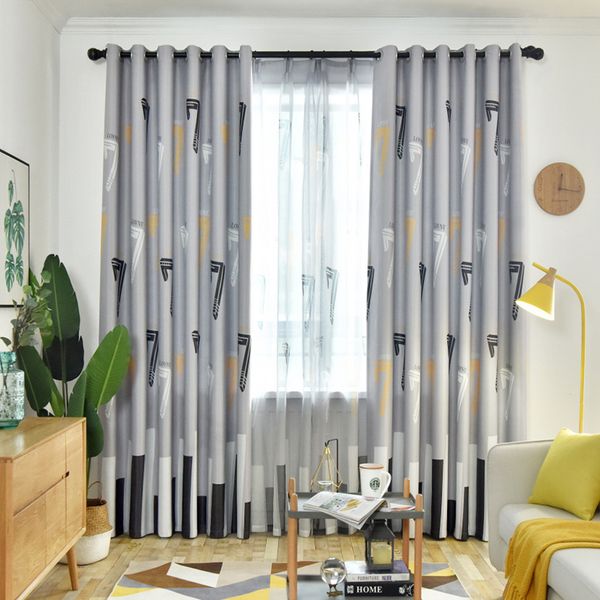 

nordic shading finished curtains for bedroom living room children's window treatments modern blue gray curtain tulle for kitchen