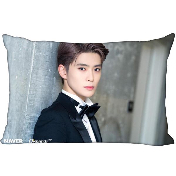 

korea- custom jaehyun satin pillowcase 35x45cm (one side) printed zipper silk pillowcover custom logo gift pillow case