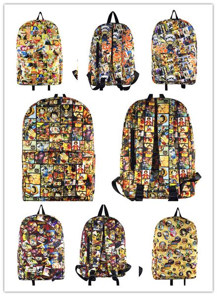 

one piece style fashion backpacks rucksacks cartoon backpack casual student schoolbags travel knapsack new