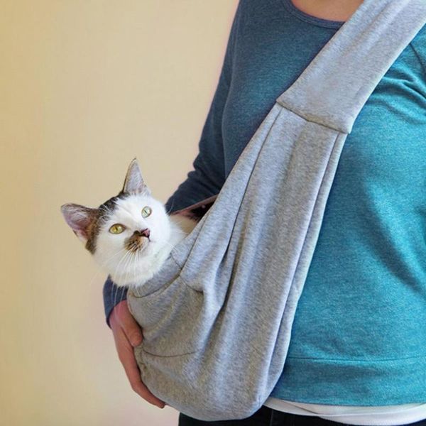 

pet puppy carrier hands-dog cat sling bag portable outdoor travel handbag pouch sling mesh comfort travel tote shoulder bag