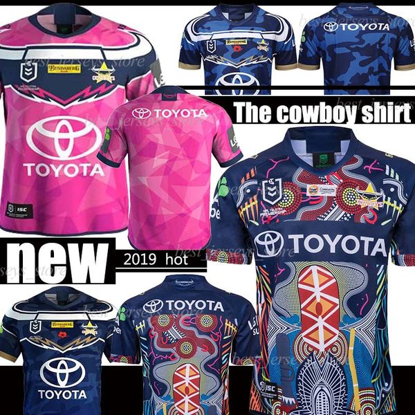 

2019 NORTH QUEENSLAND COWBOYS Rugby Jersey Cowboys 2019 Men Indigenous Defence Jerseys Johnathan Thurston 2018 Testimonial Premiership