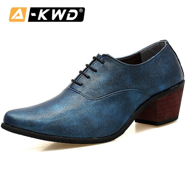 

fashion low help man shoe zapatos de hombres lace-up mens loafers shoes luxury 6 cm height increase casual male high heels 38-44, Black